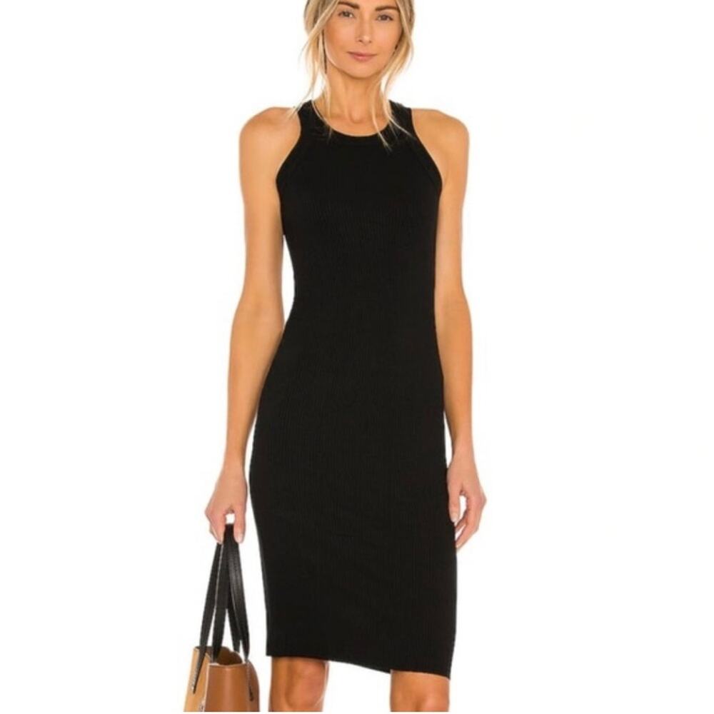 WSLY Women's Rivington Ribbed Short Tank Dress Black Size‎ L NWT